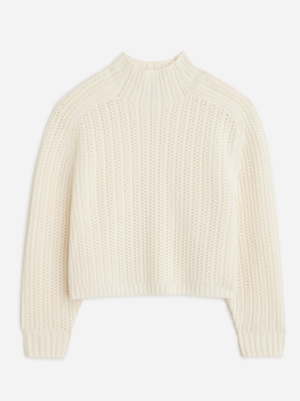 Madewell Cream Textured Mock-Neck Sweater